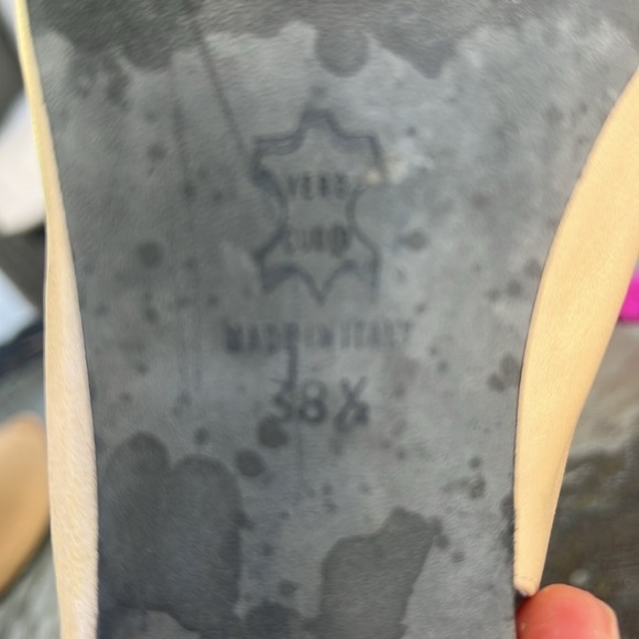 Thierry Rabotin Nude Leather Slingback Sandals 38.5 | Bow Detail Made in Italy - Picture 8 of 10